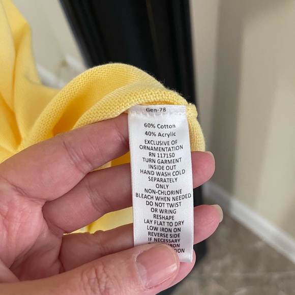 Quacker Factory Yellow Beaded & Embroidered Cardigan Sweater Size 1X - Picture 5 of 7